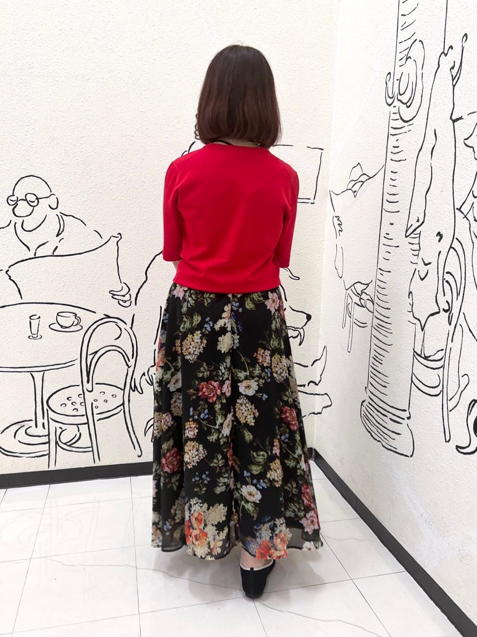 Mitsukiさんの「UNTITLED｜【アンサンブル可/薄手/洗える】5分袖クルーニット」を使ったコーディネート