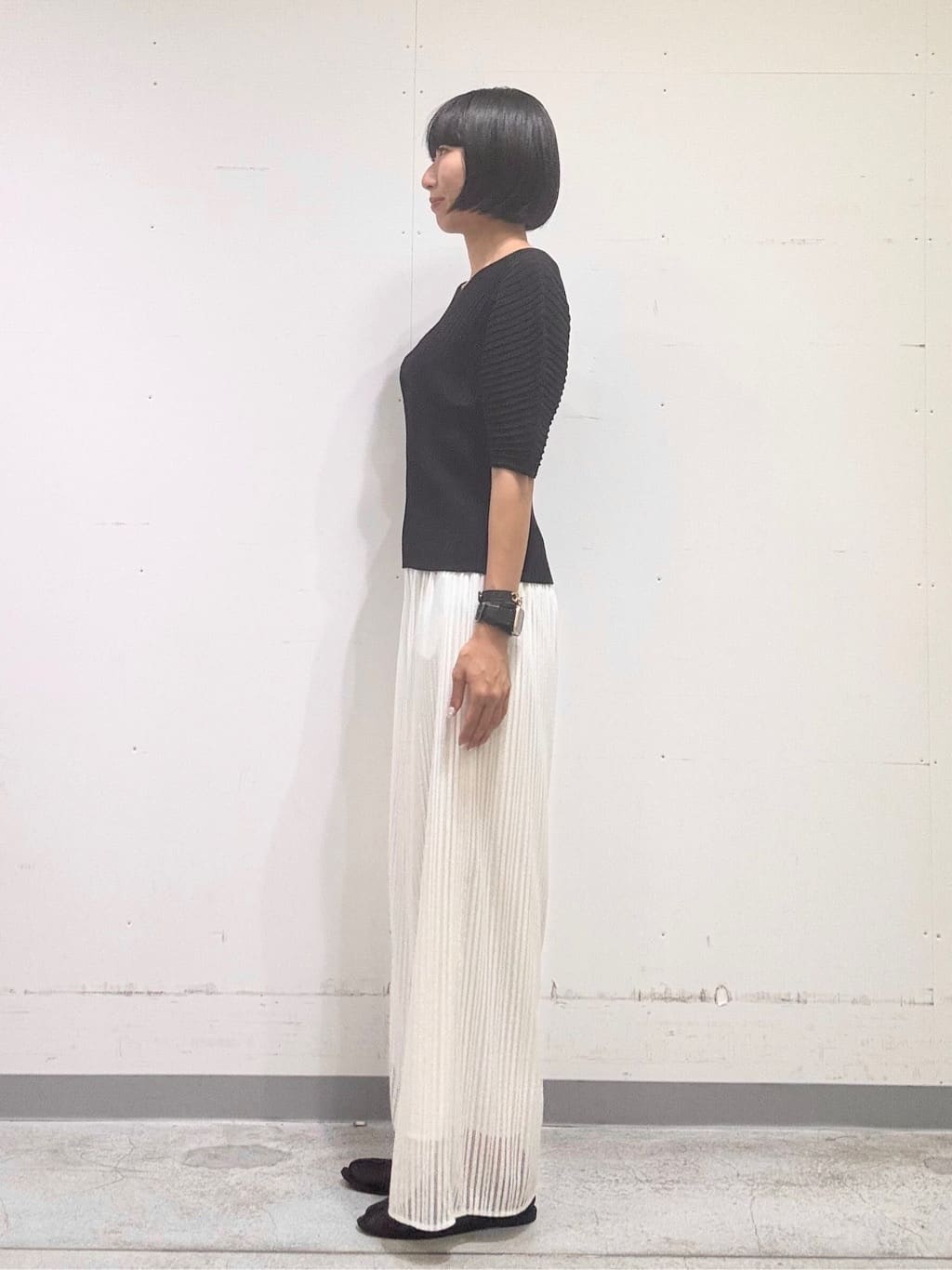 naoさんの「INDIVI｜【二の腕カバー／スタイルアップ】ドライタッチストレッチニット」を使ったコーディネート