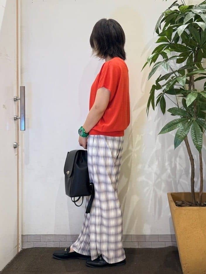 misakiさんの「SHOO･LA･RUE｜【ひんやり/S-LL】さらさらな肌触りが心地よい フレンチスリーブニット」を使ったコーディネート