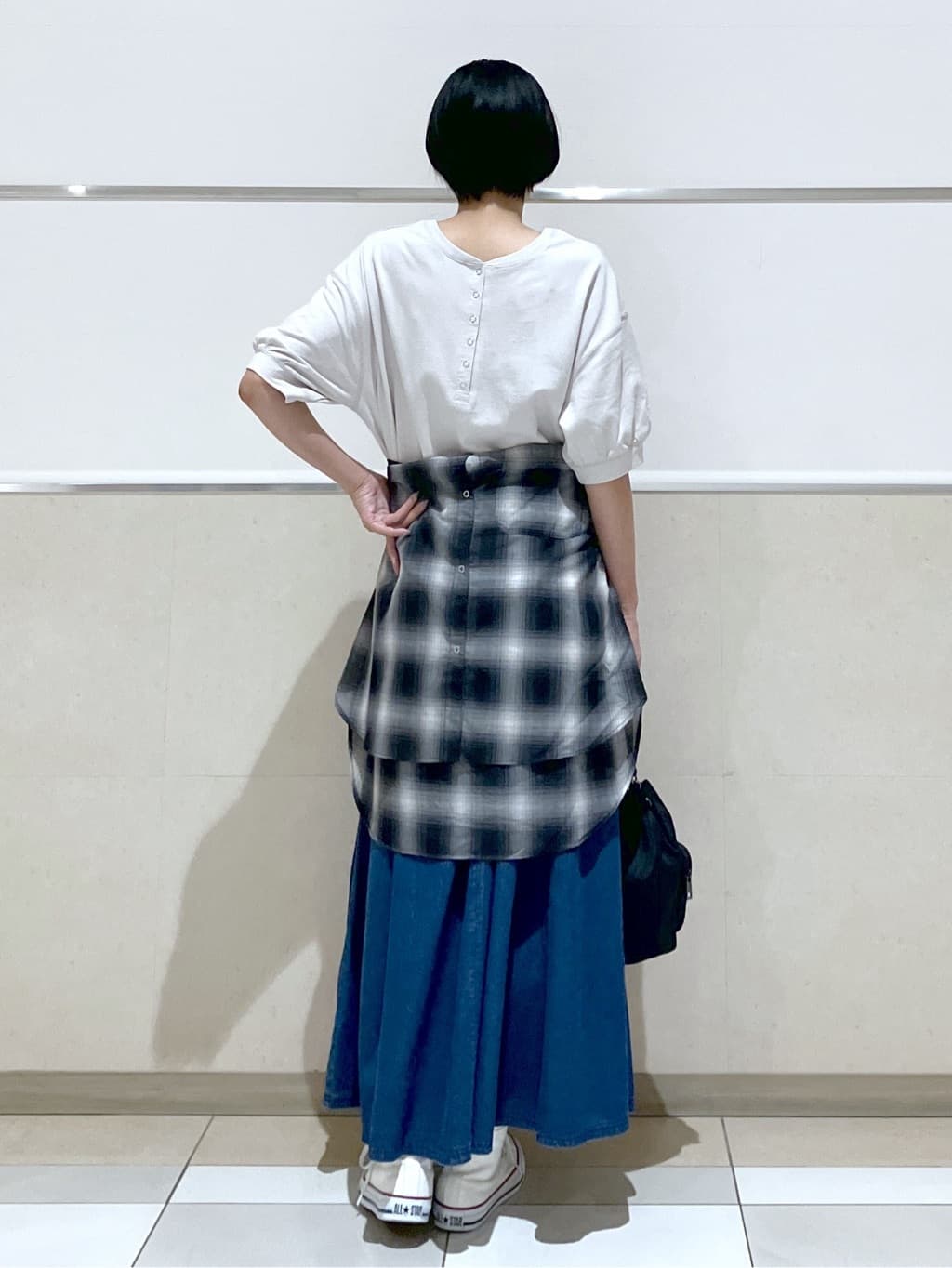 eriko さんの「Dessin｜【洗える】シアーオンブレーチェックシャツ」を使ったコーディネート