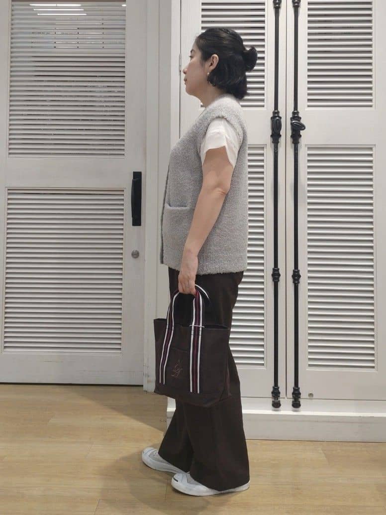kaiさんの「Dessin｜【ウエストゴム・洗える】アウトポケットワイドパンツ（XS～L）」を使ったコーディネート