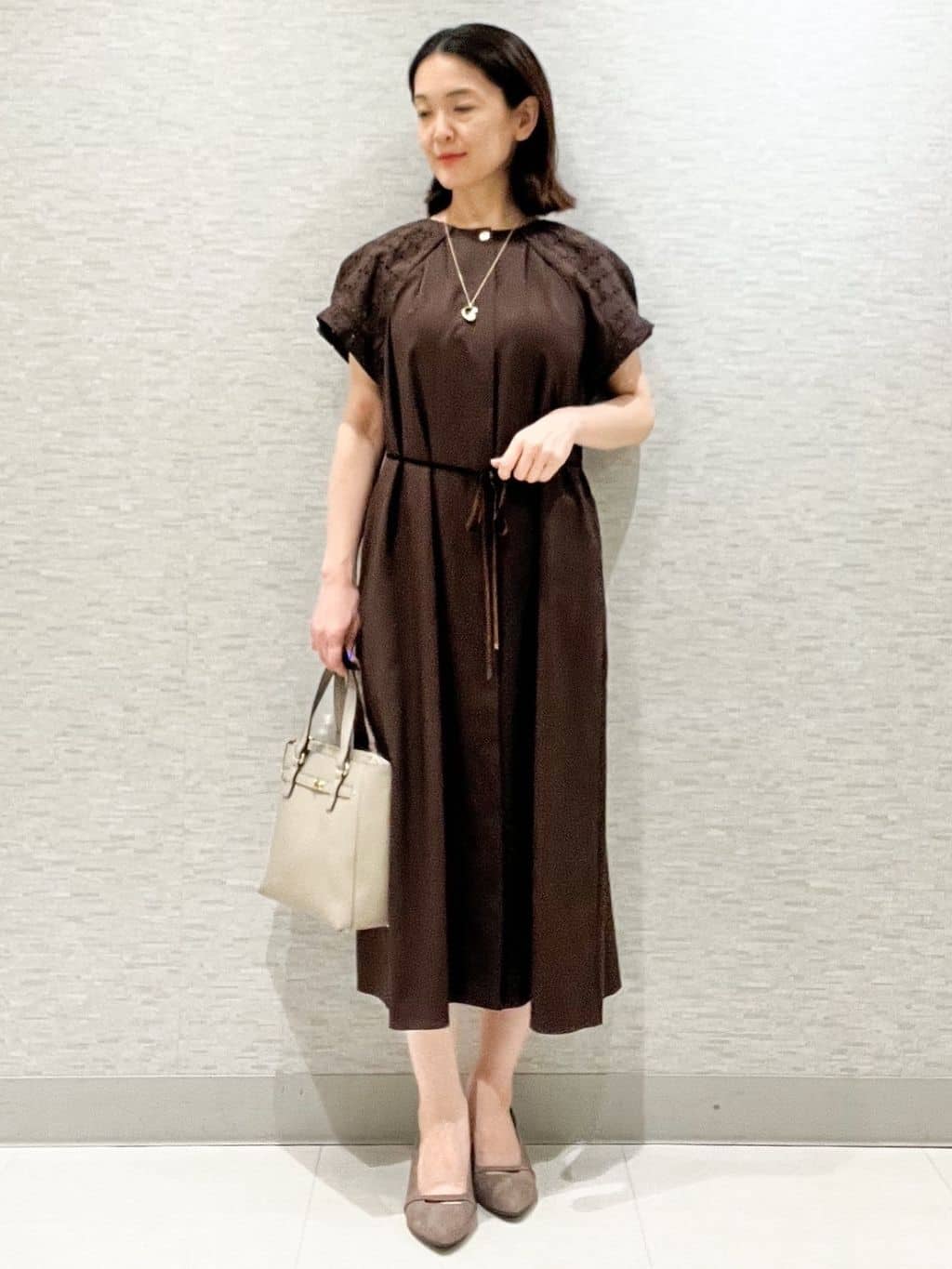 marikoさんの「Reflect｜パール調リングネックレス」を使ったコーディネート