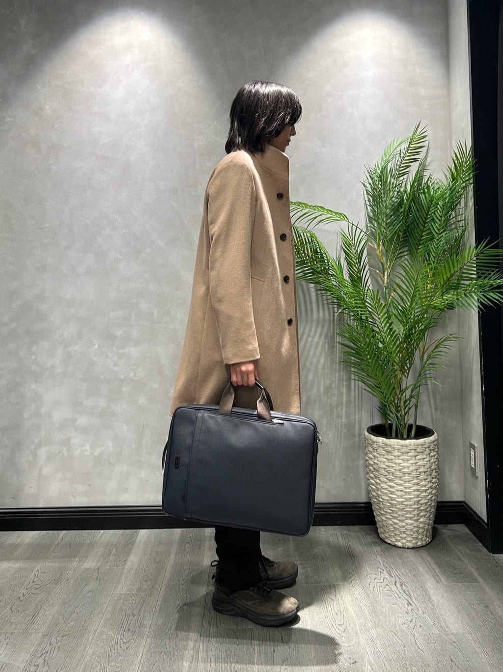 ruiさんの「TAKEO KIKUCHI｜【ウールカシミヤブレンド】ビーバー調 スタンドカラー コート」を使ったコーディネート