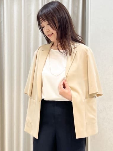 Kiyoさんの「COUP DE CHANCE｜【手洗い可／日本製】五分袖ジャケット」を使ったコーディネート