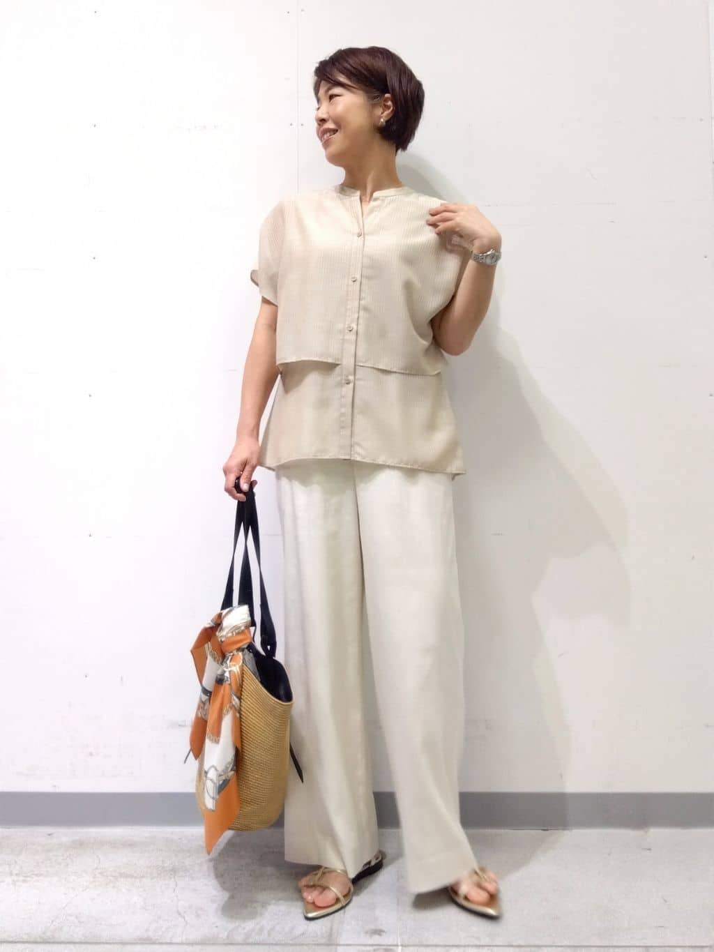 Kさんの「INDIVI｜【UVケア】エアリージョーゼット キャミワンピース」を使ったコーディネート
