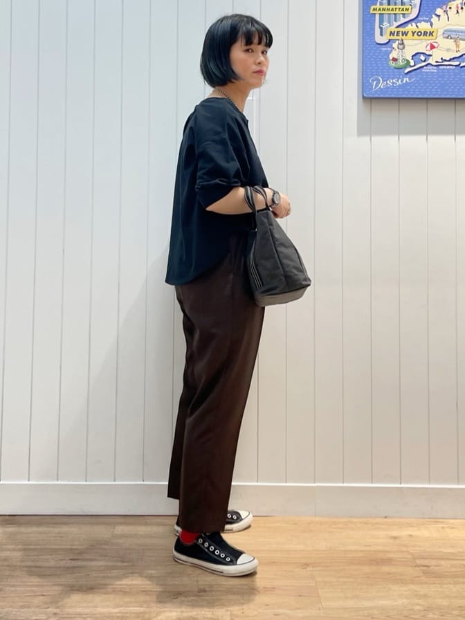 mikaさんの「Dessin｜【360度可愛い/前後2WAY/洗える】ライトコットンヘンリーカットソー」を使ったコーディネート