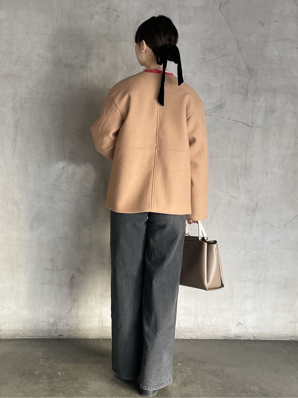 tomokoさんの「OPAQUE.CLIP｜ウールライクメルトンノーカラーコート【洗濯機洗い可】」を使ったコーディネート