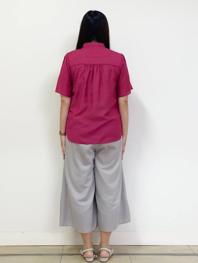 chisaさんの「Reflect｜【選べる5色◎／マシンウォッシュ可】シャーリングデザインブラウス」を使ったコーディネート