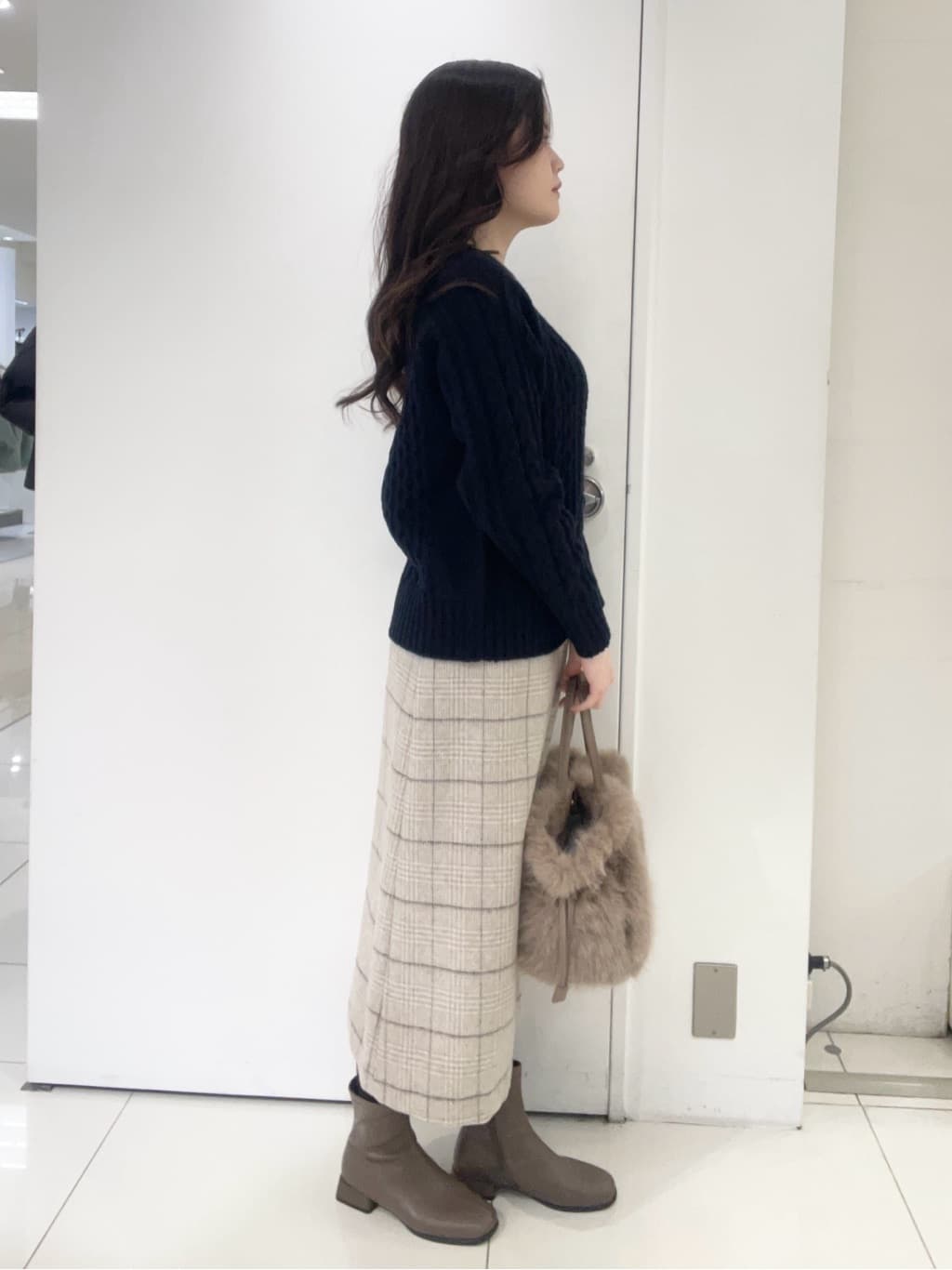 moeさんの「UNTITLED｜【洗える】スポンディッシュ ケーブル柄ニット」を使ったコーディネート