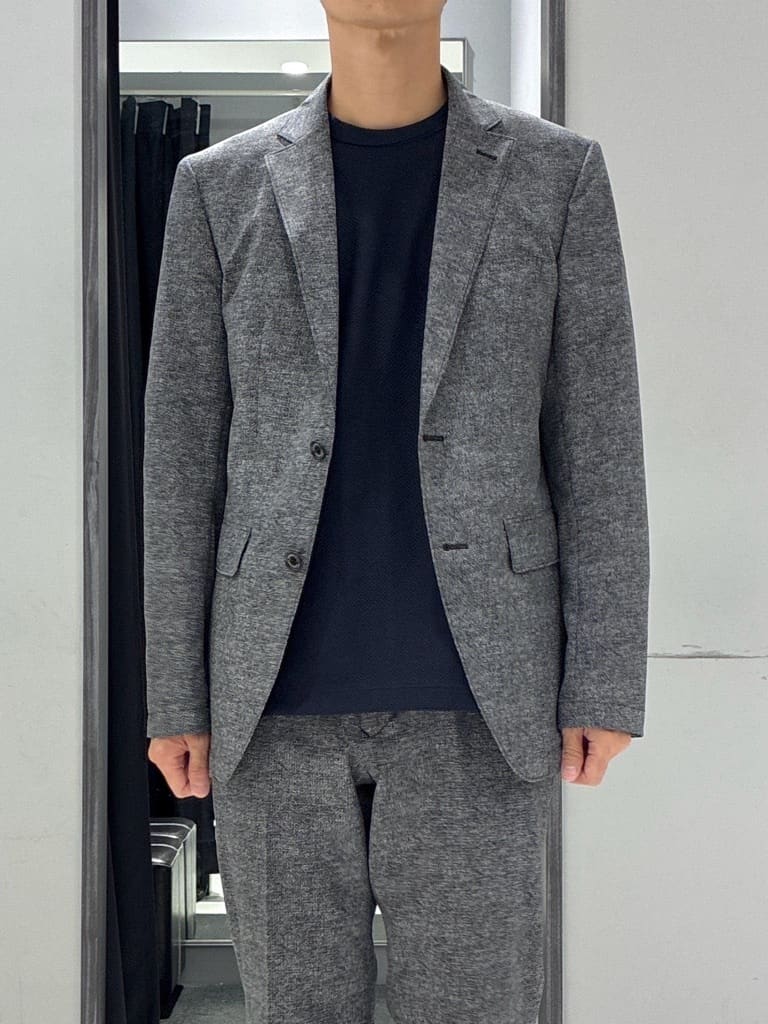 わいずみさんの「TAKEO KIKUCHI｜【抗菌防臭】COOL DOTS（R）ドビープリント ジャケット」を使ったコーディネート