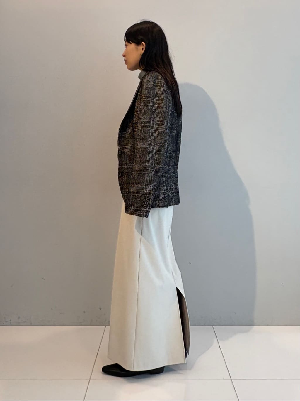 arisaさんの「DRESSTERIOR｜◆【洗える/ポケット付き】ストレッチナロースカート」を使ったコーディネート