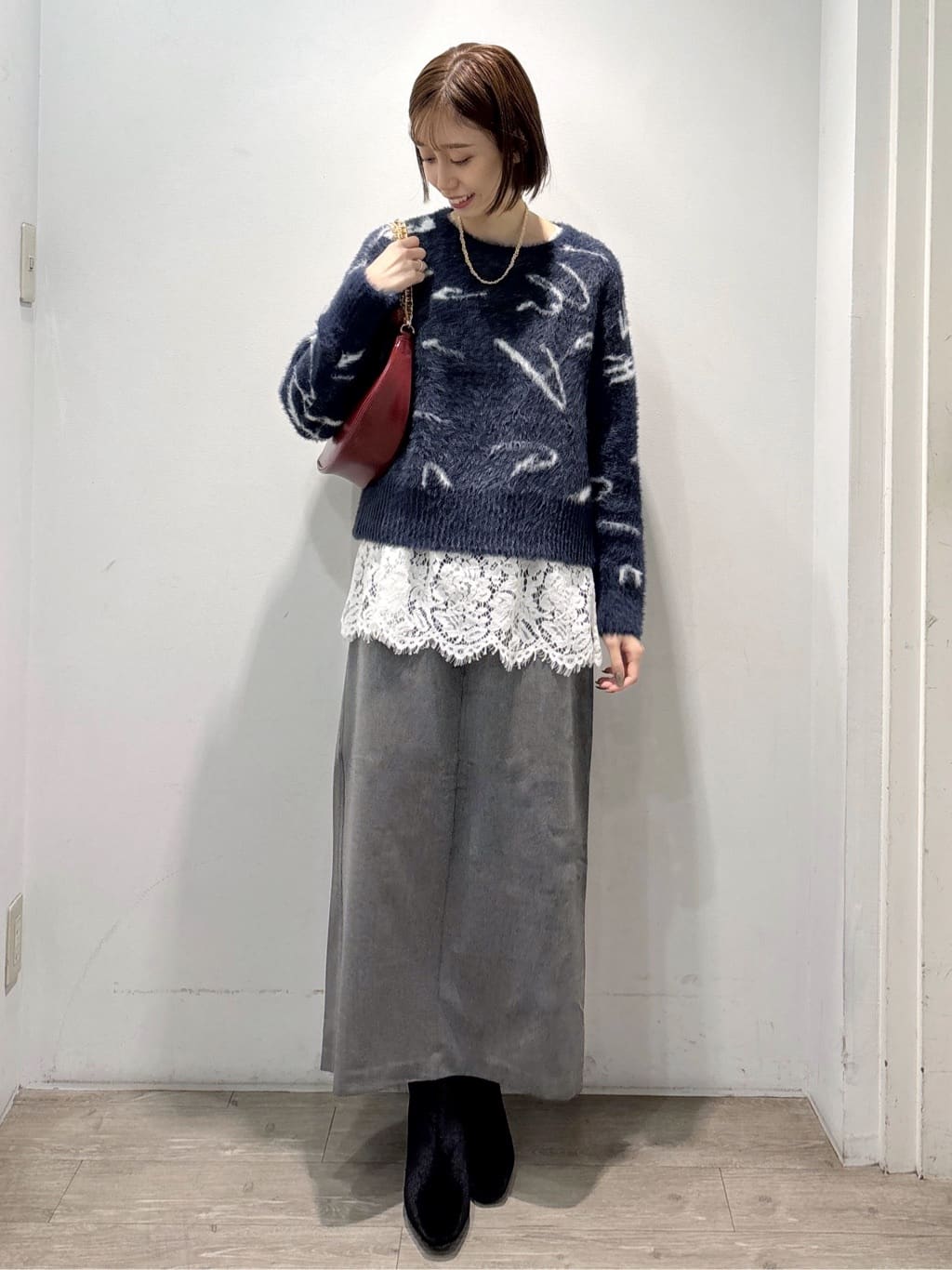 ぶまりんさんの「OPAQUE.CLIP｜アート柄シャギーニット【洗濯機OK】」を使ったコーディネート