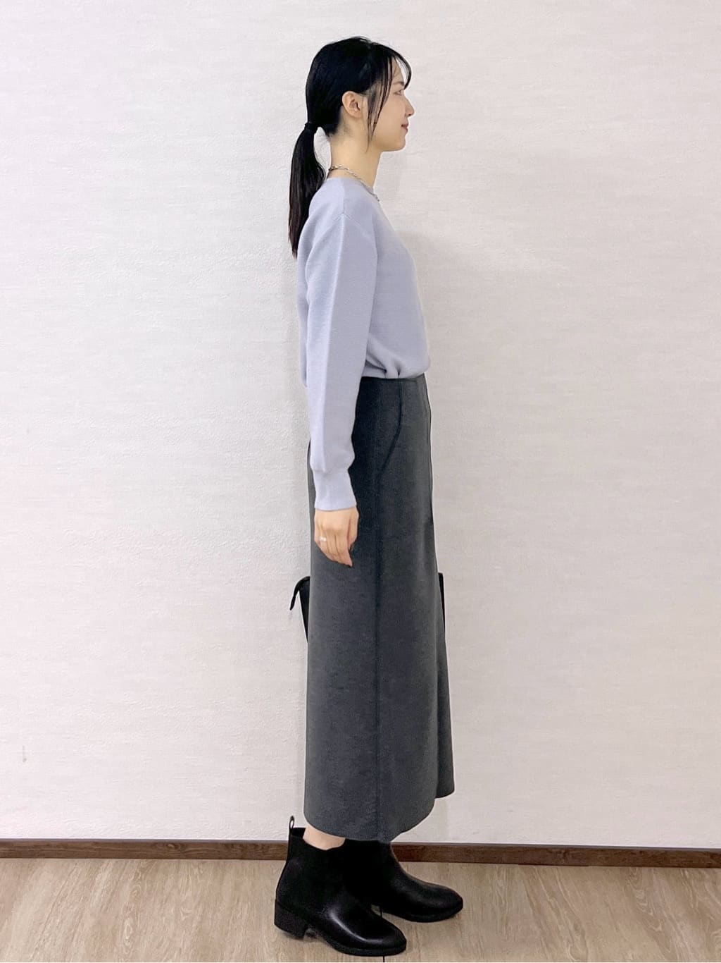 sachikoさんの「OPAQUE.CLIP｜ラメガーターボートネックニット【洗濯機OK】」を使ったコーディネート