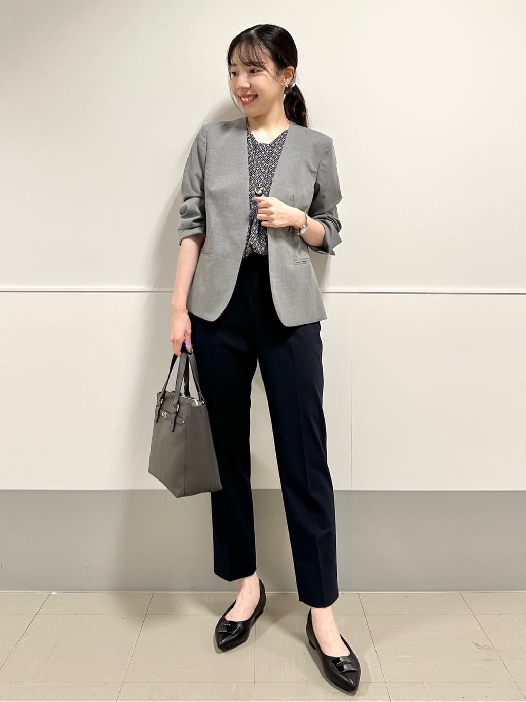Momoさんの「Reflect｜【マシンウォッシュ可／セットアップ可】コツキ柄プリントブラウス」を使ったコーディネート