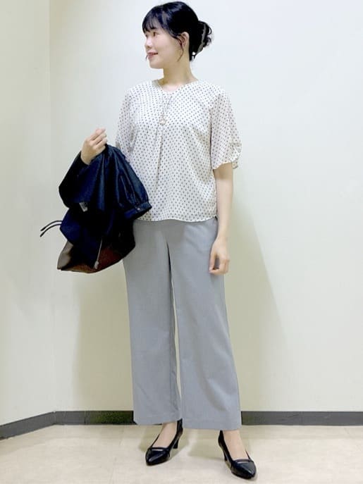  beni_gingerさんの「Reflect｜【マシンウォッシュ可／セットアップ可】コツキ柄プリントブラウス」を使ったコーディネート