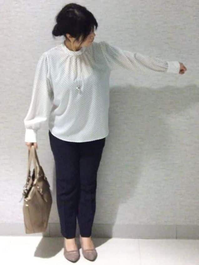 sakoさんの「Reflect｜【SS-4Lサイズ／通勤／セットアップ可】ノーカラージャケット」を使ったコーディネート