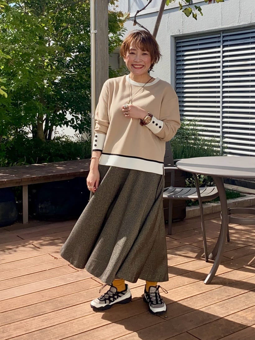 mari_831さんの「UNTITLED｜【アンサンブル可/洗える】ウールミラノリブニット」を使ったコーディネート