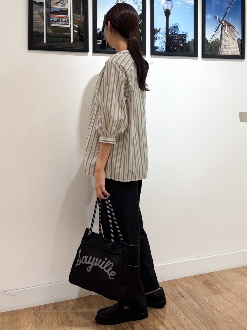 Ririkaさんの「Dessin｜【洗える】ストライプカフス袖ブラウス」を使ったコーディネート
