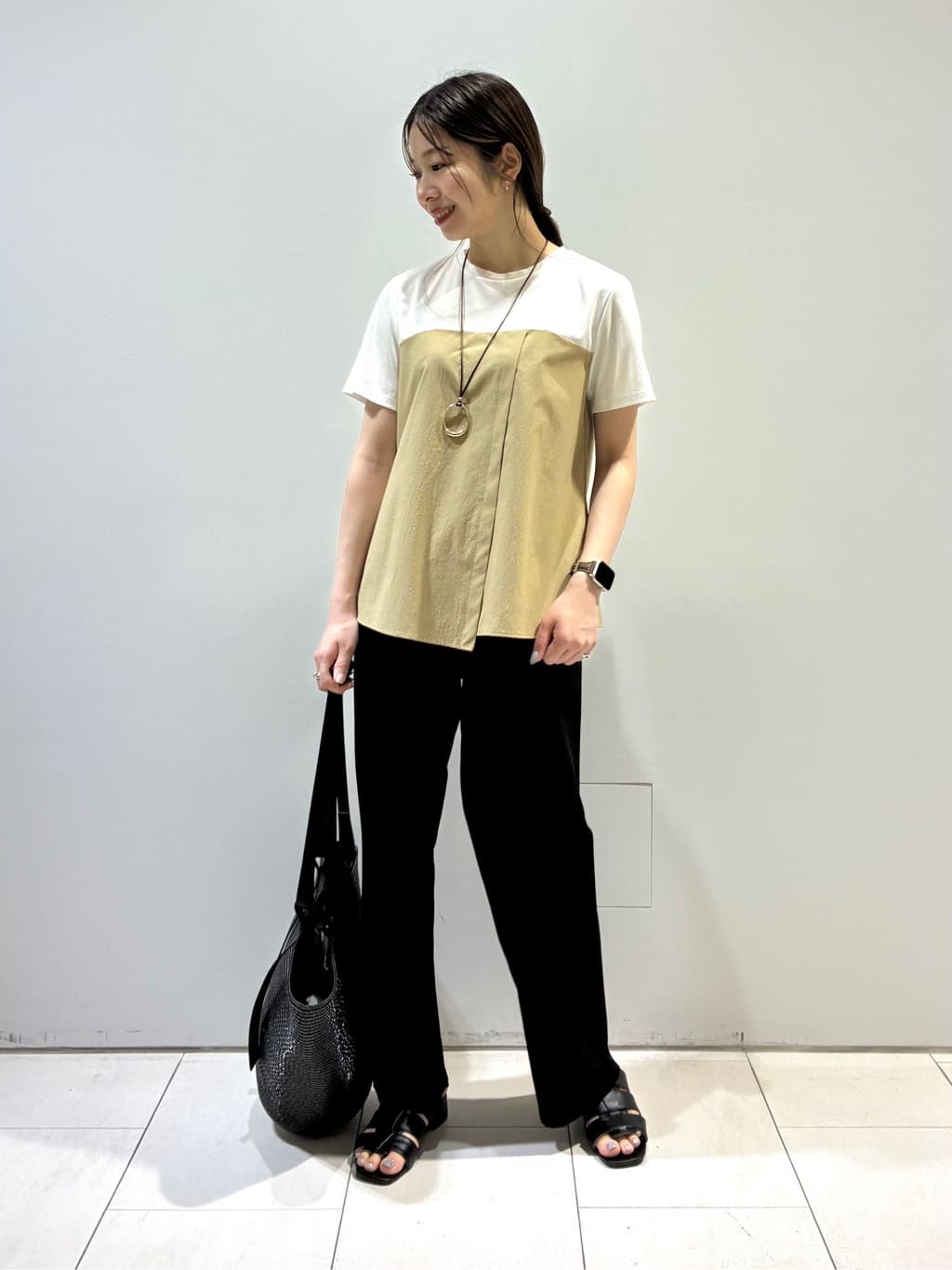 KAOさんの「INDIVI｜【洗える】ビスチェレイヤード風トップス」を使ったコーディネート