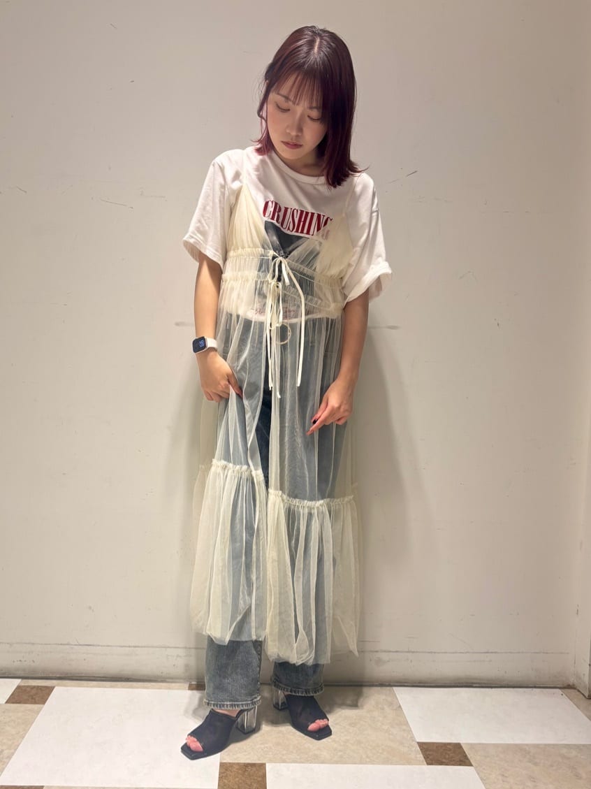 せらら⭐️さんの「ESPERANZA｜チュールメッシュクリアヒールミュール」を使ったコーディネート