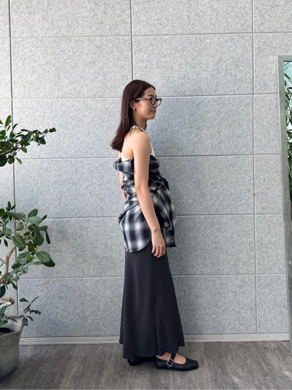 uchi__yamaさんの「CODE A｜shadow check over shirt」を使ったコーディネート