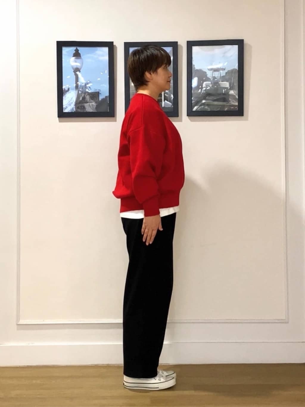 Hiroさんの「Dessin｜【洗える】Dサガラ刺繍ワッペン付きニット」を使ったコーディネート