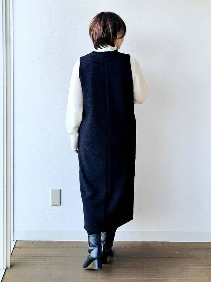 やじまさんの「UNTITLED｜【8色展開/洗える】ウールカシミヤ ハイネックニット」を使ったコーディネート