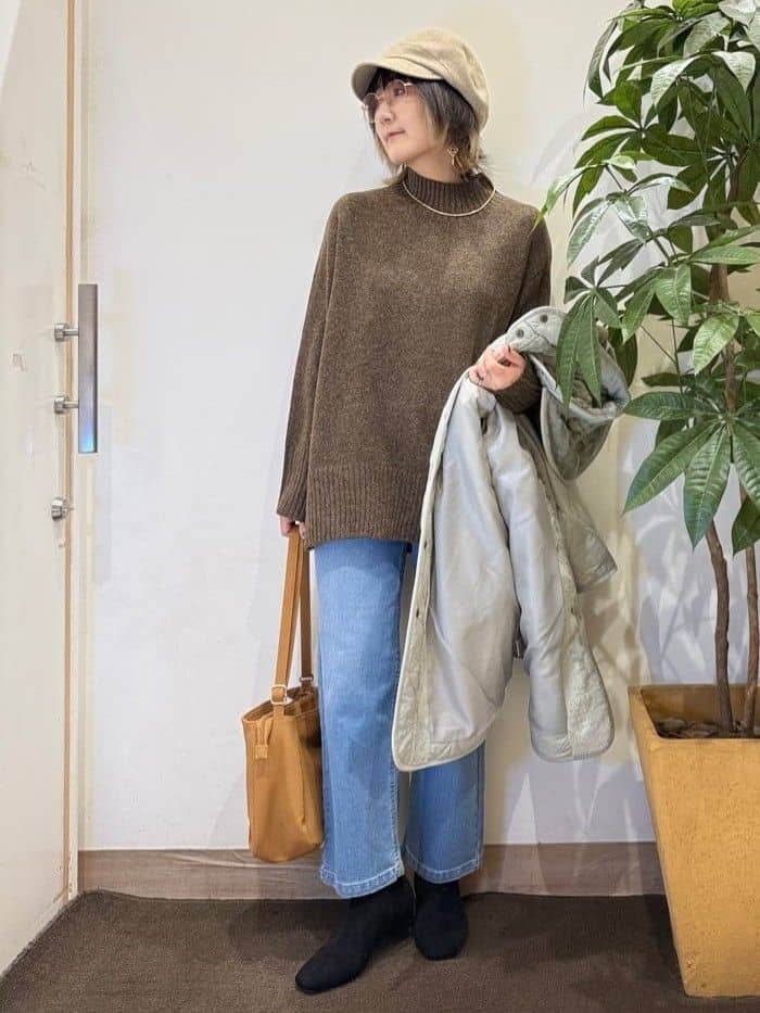 misakiさんの「SHOO･LA･RUE｜【撥水/フード取り外し可】冬に嬉しいこだわり満載 ひょうたん柄キルトコート」を使ったコーディネート