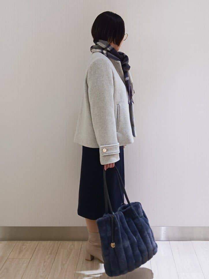 KaHoさんの「index｜ラメガーター編みボートネックニット【洗濯機OK】《8col／XS～LL》」を使ったコーディネート