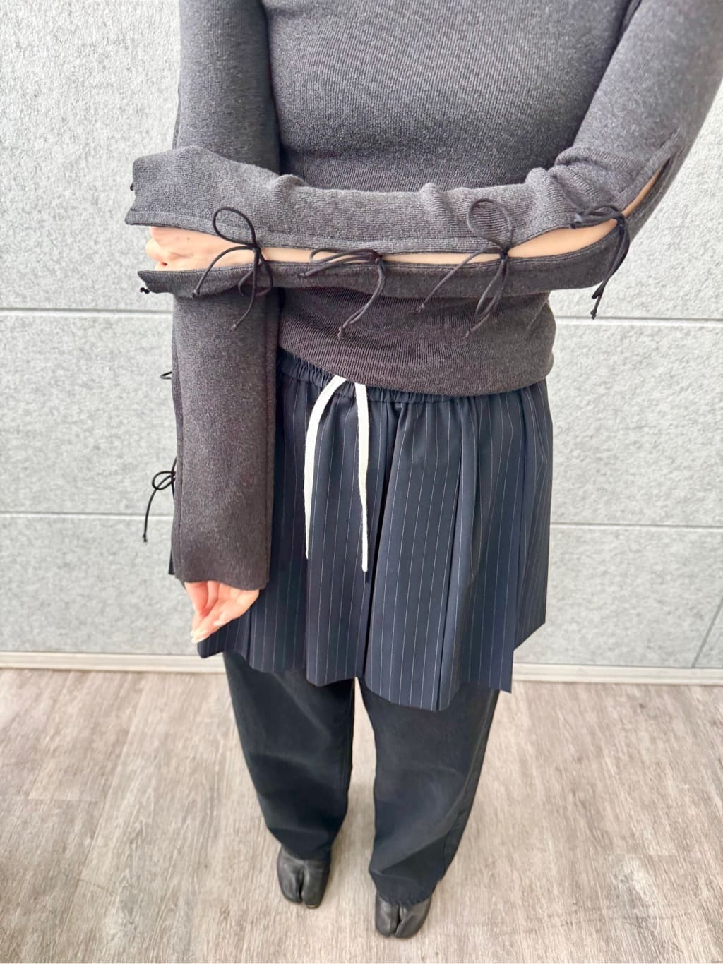 designer yukaさんの「CODE A｜ribbon slit pullover」を使ったコーディネート
