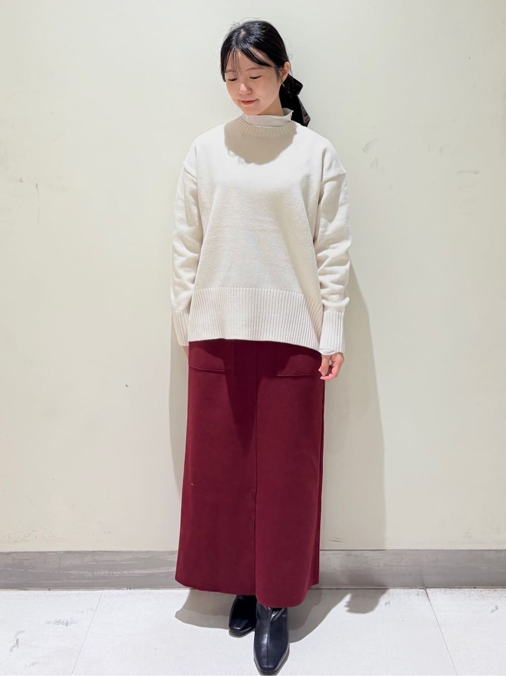 きみさんの「OPAQUE.CLIP｜シアーハイネックトップス【洗濯機OK】」を使ったコーディネート