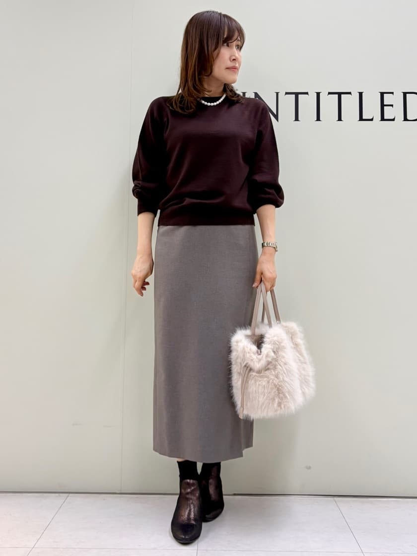 Sakaiさんの「UNTITLED｜【8色展開／コンパクト丈】レーヨン混 コクーンニット」を使ったコーディネート