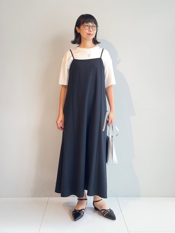 murayamaさんの「INDIVI｜【UVケア】エアリージョーゼット キャミワンピース」を使ったコーディネート