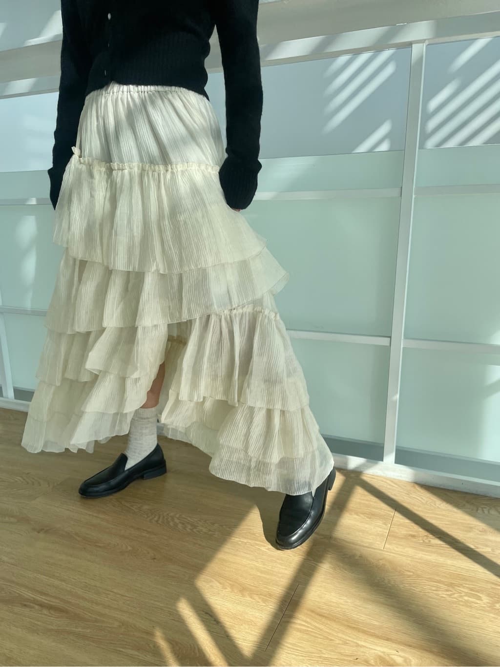 kanakoさんの「CODE A｜M cloudy puff cardigan」を使ったコーディネート