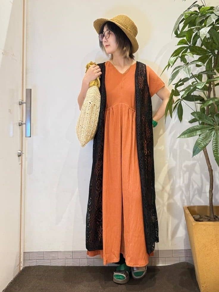 misakiさんの「SHOO･LA･RUE｜【前後2WAY】さらりと大人上品に 楊柳フレンチワンピース」を使ったコーディネート