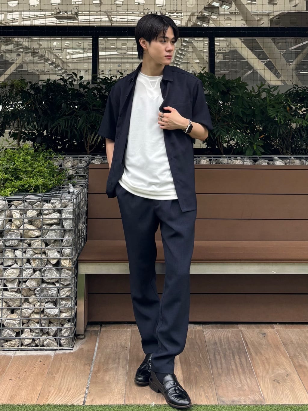 うらしーさんの「THE SHOP TK｜ツイルキーネック 半袖Tシャツ 接触冷感/洗濯機OK」を使ったコーディネート