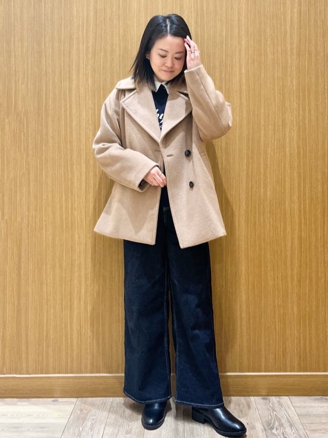 aさんの「OPAQUE.CLIP｜カシミヤブレンドウールミドルピーコート」を使ったコーディネート