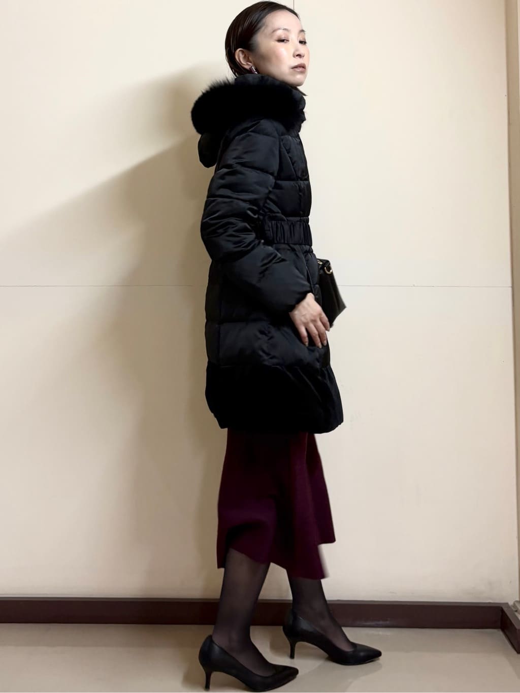Takahashiさんの「COUP DE CHANCE｜【ミディ丈】ベルト付ダウンコート」を使ったコーディネート