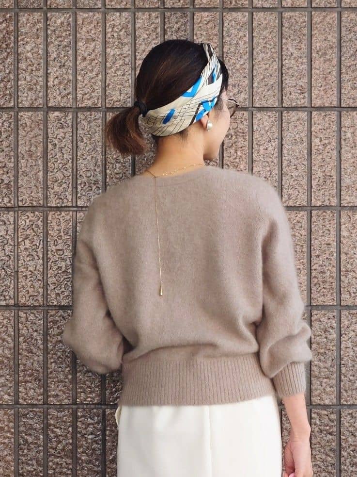 MUTSUKOさんの「UNTITLED｜【ふわふわニット/前後2WAY】フォックスカシミヤカーディガン」を使ったコーディネート