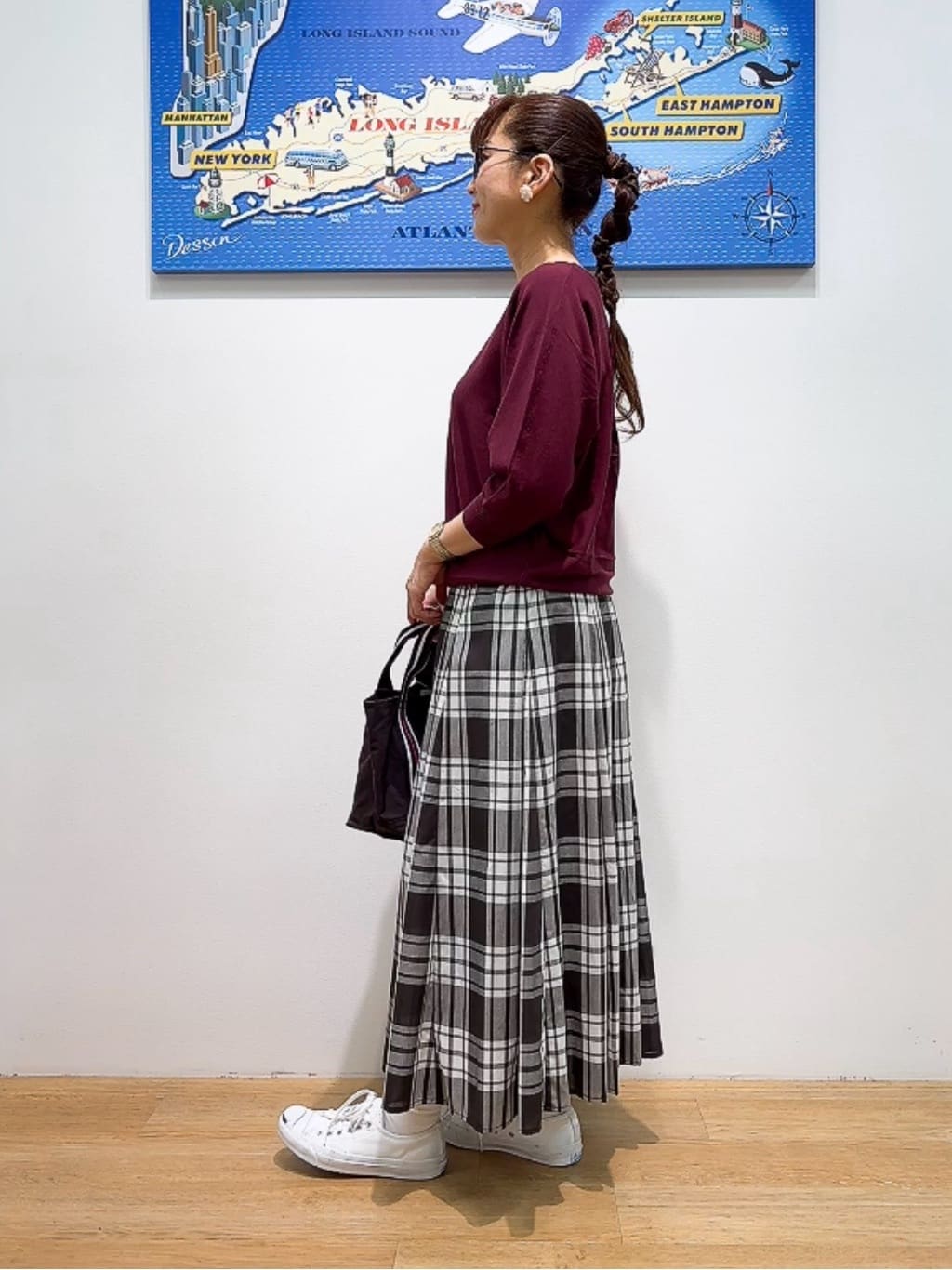 Yasucoさんの「Dessin｜【洗える】後ろボタンニットプルオーバー七分袖」を使ったコーディネート