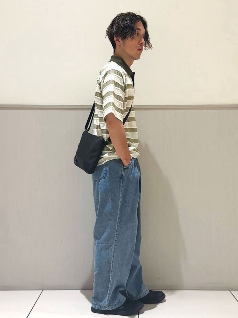tomoyaさんの「THE SHOP TK｜変形ボーダーポロシャツ【洗濯機OK】」を使ったコーディネート