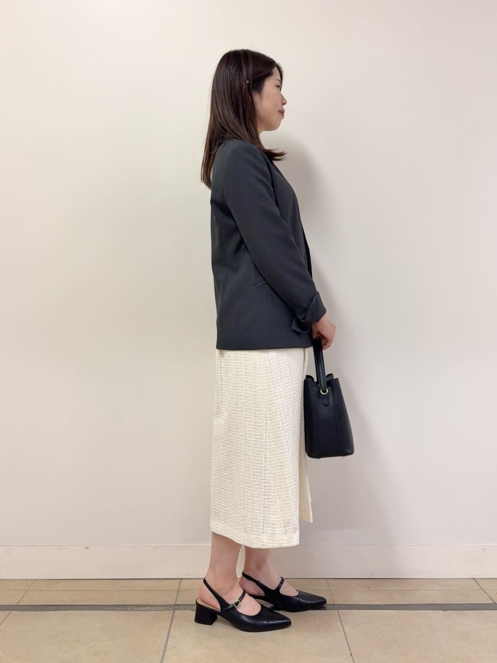 asamiさんの「UNTITLED｜【洗える/お仕事スーツ】ドライメランジ カラーレスジャケット」を使ったコーディネート