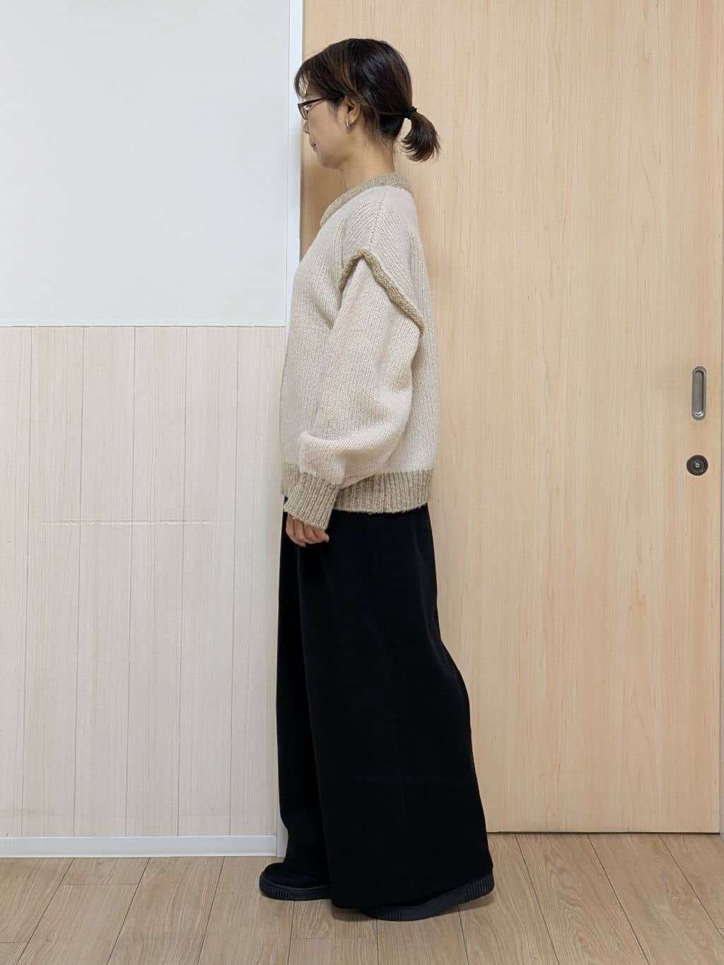 YuAさんの「SHOO･LA･RUE｜【S-LL】配色デザインがポイント ざっくり編みゆるニット」を使ったコーディネート
