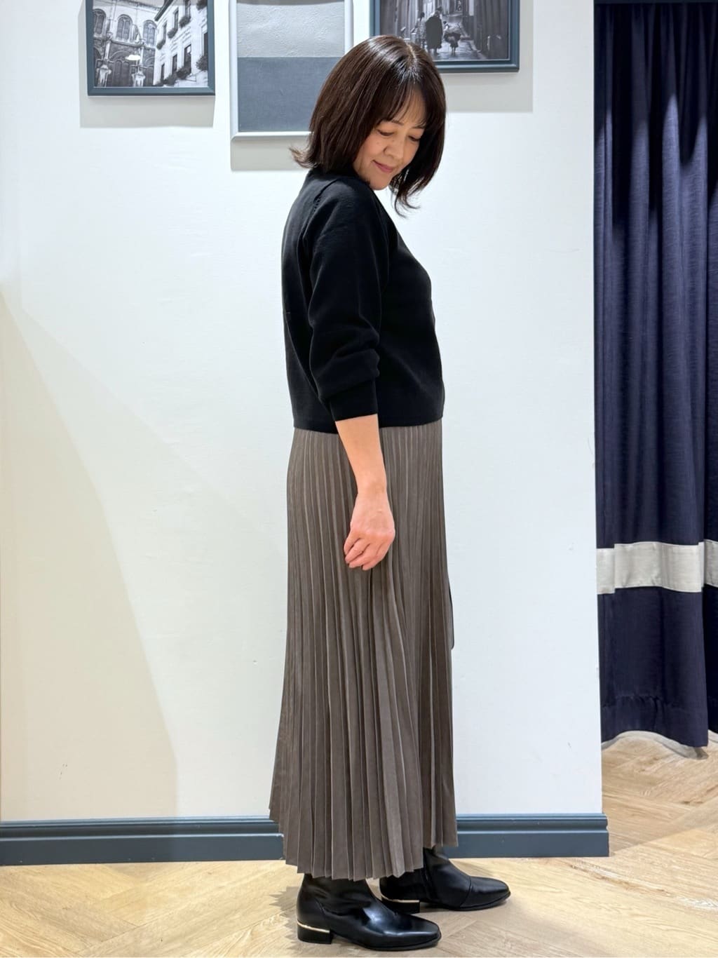 Lilyさんの「grove｜【人間工学/優しい履き心地】ストレッチメタルパーツブーツ」を使ったコーディネート