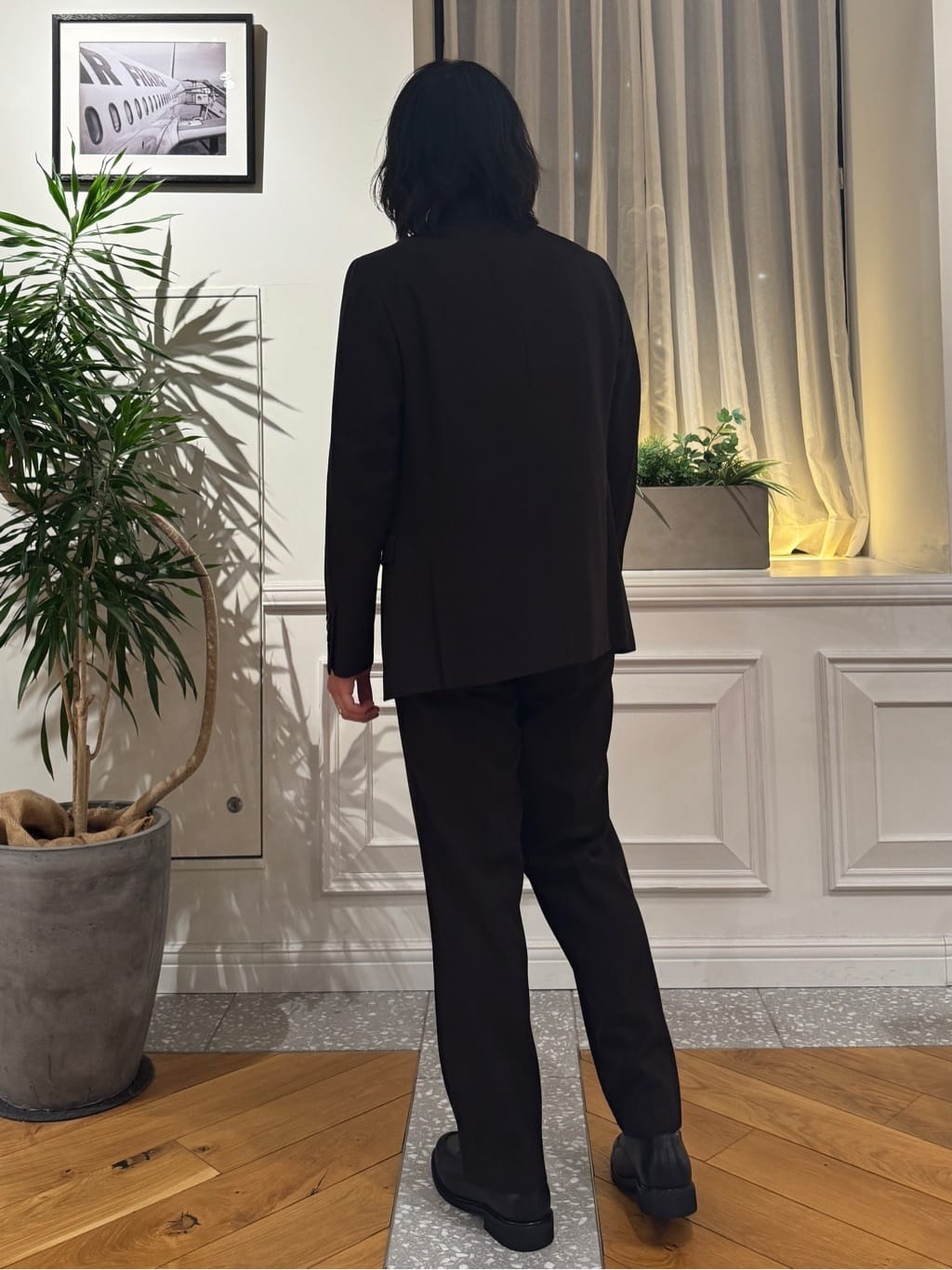 kawarataniさんの「DRESSTERIOR｜【セットアップ可】ブラウンツイル ダブルジャケット」を使ったコーディネート