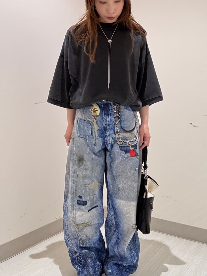 S.A.Oさんの「tk.TAKEO KIKUCHI｜◆ヴィンテージクロップドTシャツ/ヴィンテージライク/半袖Tシャツ」を使ったコーディネート