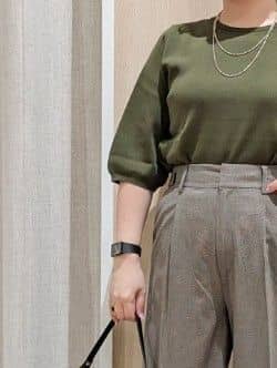 minさんの「grove｜【洗える】毎日履きたいチェックワイドパンツ」を使ったコーディネート