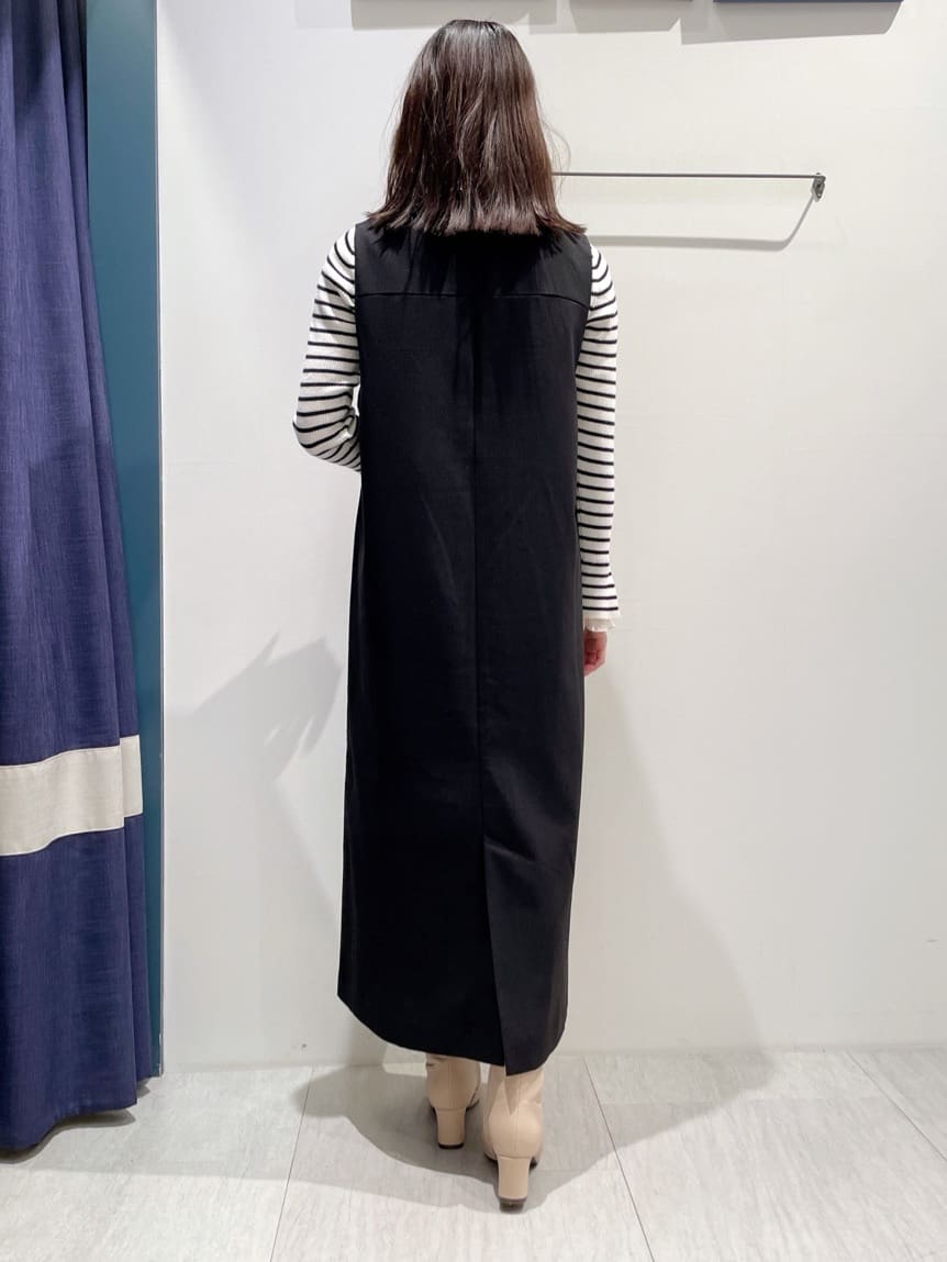 haruさんの「grove｜【2WAY/美シルエット】着こなし自在のジャンドレワンピース」を使ったコーディネート