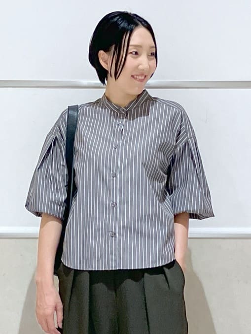 eriko さんの「Dessin｜【セットアップ可・洗える】ダブルタックワイドパンツ」を使ったコーディネート