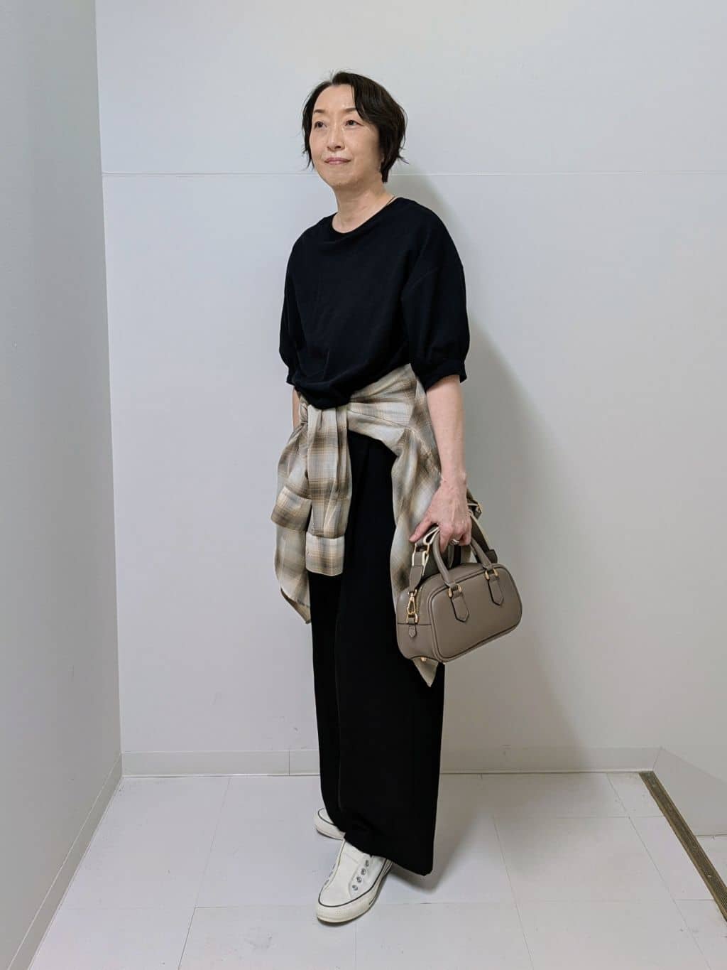 Asaさんの「Dessin｜【360度可愛い/前後2WAY/洗える】ライトコットンヘンリーカットソー」を使ったコーディネート